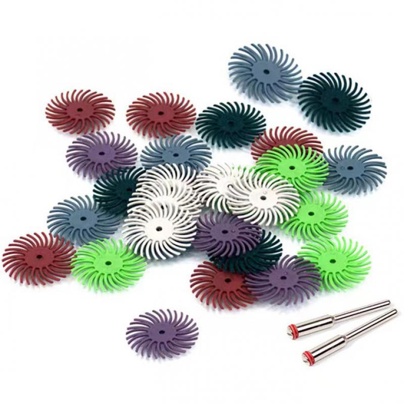 1inch Radial Bristle Disc Kit Mini Bristle Rotary Tool Abrasive Polishing Wheel Brush